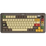 Iqunix ZX75 Happy Ape Wireless Mechanical Keyboard, gaming toetsenbord Bruin/geel, US lay-out, TTC Holy Panda, RGB leds, 75%, Hot-swappable, Double-shot PBT, 2.4GHz | Bluetooth 5.1 | USB-C