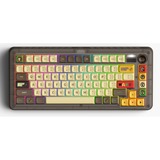 Iqunix ZX75 Happy Ape Wireless Mechanical Keyboard, gaming toetsenbord Bruin/geel, US lay-out, TTC Holy Panda, RGB leds, 75%, Hot-swappable, Double-shot PBT, 2.4GHz | Bluetooth 5.1 | USB-C