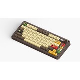 Iqunix ZX75 Happy Ape Wireless Mechanical Keyboard, gaming toetsenbord Bruin/geel, US lay-out, TTC Holy Panda, RGB leds, 75%, Hot-swappable, Double-shot PBT, 2.4GHz | Bluetooth 5.1 | USB-C
