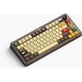 Iqunix ZX75 Happy Ape Wireless Mechanical Keyboard, gaming toetsenbord Bruin/geel, US lay-out, TTC Holy Panda, RGB leds, 75%, Hot-swappable, Double-shot PBT, 2.4GHz | Bluetooth 5.1 | USB-C