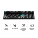 Keychron Q6 Ultra-P1 8K Wireless Custom Mechanical Keyboard, toetsenbord Wit, US lay-out, Keychron Silk POM Red, RGB, Hot swap, 8K, 2.4 GHz / Bluetooth 5.2 / USB-C