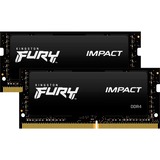 Kingston FURY Impact 64 GB DDR4-3200 (2x 32 GB) laptopgeheugen Zwart, KF432S20IBK2/64, SO-DIMM, XMP 2.0