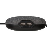 Brennenstuhl Estilo laadstation met textieloppervlak stekkerdoos Antraciet/zwart, 3 meter kabel, 1x Eurostekker, 2x USB-lader