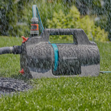 GARDENA Besproeiingspomp 5000 Silent Set met slang en aanzuigunit Donkergrijs/turquoise, 9081-20 | Pomp | 20 m slang | 3,5 m aanzuigunit