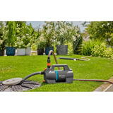 GARDENA Besproeiingspomp 5000 Silent Set met slang en aanzuigunit Donkergrijs/turquoise, 9081-20 | Pomp | 20 m slang | 3,5 m aanzuigunit