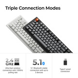 Keychron K10 Max-H13 RGB mechanisch toetsenbord Zwart, US lay-out (QWERTY), 100%, RGB leds, OSA Double-shot PBT, hot swap, USB-C | 2.4 GHz | Bluetooth 5.1