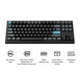 Keychron Q3 Ultra-M1 8K Wireless Custom Mechanical Keyboard, toetsenbord Zwart, US lay-out, Keychron Silk POM Red, 80% (TKL), RGB, Hot swap, 8K, 2.4 GHz / Bluetooth 5.2 / USB-C