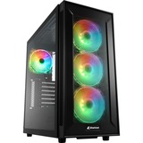 Sharkoon TG6M RGB tower-behuizing Zwart, 2x USB-A 2.0, 2x USB-A 3.2 (5 Gbit/s), 2x Audio, Window-kit