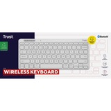 Trust Lyra Compact draadloos toetsenbord Wit, US lay-out, Scissor, 2,4 GHz USB, Bluetooth, 65%