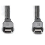 Digitus USB-C 4 Gen2- USB-C-verbindingskabel Zwart/grijs, 3 meter