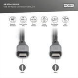 Digitus USB-C 4 Gen2- USB-C-verbindingskabel Zwart/grijs, 3 meter