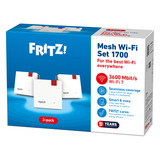 FRITZ! Mesh Wi-Fi Set 1700 triopack Edition International repeater Wit, 3 stuks, Wi-Fi 7, 3600 Mbit/s