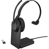 Jabra Evolve2 55, Incl. oplaadstandaard on-ear headset Zwart, Mono, Microsoft Teams, USB-A, Link380a