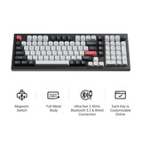 Keychron Q5 HE QMK Wireless Custom Keyboard, toetsenbord Wit/groen, US lay-out, Gateron Double-Rail Magnetic Nebula, RGB leds, 96%, OSA double-shot PBT, hot swap, Knob, 2.4GHz | Bluetooth 5.1 | USB-C