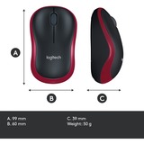 Logitech Wireless Mouse M185 Rood, Retail