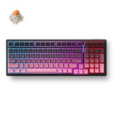 MCHOSE G98 Pro Black Pink Flame Orange Wireless Tri-Mode Custom Mechanical, gaming toetsenbord Zwart/pink (roze), US lay-out, TTC Flame Orange, 98%, RGB, Hot swap, Side engraved PBT, draadloos / Bluetooth / USB-C