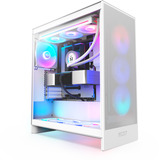NZXT H7 Flow RGB midi tower behuizing Wit | 2x USB-A | 1x USB-C | RGB | Tempered Glass