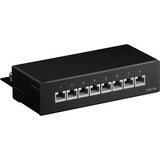 goobay CAT 6a Mini/Desktop Patch Panel, 8 Port patchpaneel Zwart