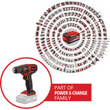 EINHELL Accu Boor- en schroefmachine TC-CD 18/35 Li Solo schroeftol Rood/zwart, Accu en oplader niet inbegrepen