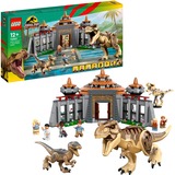 Jurassic World - Bezoekerscentrum: T. rex & raptor aanval Constructiespeelgoed