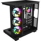 Thermaltake View 380 XL WS ARGB midi tower behuizing Zwart/houtkleur | 2x USB-A | 1x USB-C | RGB | Tempered Glass