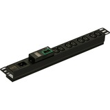 APC Easy Metered Rack PDU, 16A, 230V, (8)C13 stekkerdoos Zwart, 8x C13, 1U, EPDU1016M