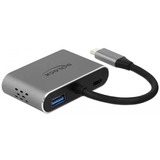 DeLOCK USB-C > HDMI + VGA adapter Grijs, 0,12 meter