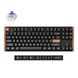 Keychron K8 HE-F1, toetsenbord Zwart/houtkleur, US lay-out, Gateron Double-Rail Magnetic Nebula, 80% TKL, RGB leds, OSA Double-shot PBT, hot swap, USB-C | 2.4 GHz | Bluetooth 5.1