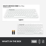 Logitech K380 for Mac Multi-Device Bluetooth Keyboard - Wit, toetsenbord Wit, US-International, Bluetooth