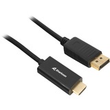 Sharkoon DisplayPort 1.2 naar HDMI 2.0 adapterkabel Zwart, 1 meter, 4K