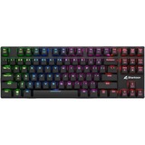 Sharkoon PureWriter TKL RGB, gaming toetsenbord Zwart, US lay-out, Kailh Choc Low Profile Red, RGB leds, TKL