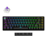 Keychron K6 HE-J1, toetsenbord Zwart, US lay-out, Gateron Double-Rail Magnetic Nebula, 65%, RGB leds, Cherry Double-shot PBT, hot swap, USB-C | 2.4 GHz | Bluetooth 5.1