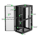 APC NetShelter SX AR3340B2, 42U server rack Zwart/groen, 1991H x 750B x 1200D mm, met zijpanelen