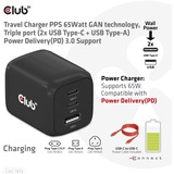 Club 3D Travel Charger 65W GaN Zwart