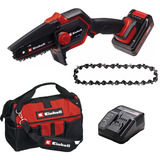 EINHELL GE-PS 18/15 Li Bag Kit Accu Mini Kettingzaag snoeizaag Zwart/rood, 1x 2.5 Ah Power X-Change accu en oplader inbegrepen