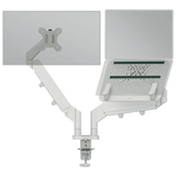 Leitz Ergo Ruimtebesparende Dubbele Monitor- en Laptoparm monitorarm Grijs