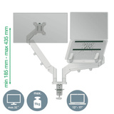 Leitz Ergo Ruimtebesparende Dubbele Monitor- en Laptoparm monitorarm Grijs