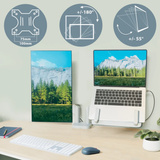 Leitz Ergo Ruimtebesparende Dubbele Monitor- en Laptoparm monitorarm Grijs