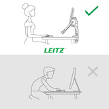 Leitz Ergo Ruimtebesparende Dubbele Monitor- en Laptoparm monitorarm Grijs