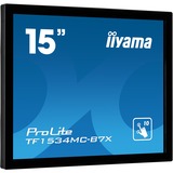 iiyama ProLite TF1534MC-B7X 15" touchscreen monitor Zwart, VGA, HDMI, DisplayPort, Touch