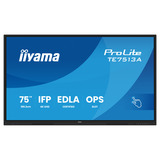 iiyama Prolite TE7513A-B2AG 75" 4K Ultra HD Public Display Zwart, HDMI, DisplayPort, Audio, LAN, USB, WiFi-6E, Bluetooth 5.0, Android, Touch