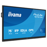 iiyama Prolite TE7513A-B2AG 75" 4K Ultra HD Public Display Zwart, HDMI, DisplayPort, Audio, LAN, USB, WiFi-6E, Bluetooth 5.0, Android, Touch