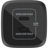 Belkin BoostCharge Pro 2-poorts USB-C GaN-wandlader met PPS (45 W) Zwart