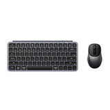 Keychron B1 Pro Keyboard and BM24 Mouse Wireless Combo desktopset Grijs, US lay-out (QWERTY), Scissor switches, 75%, 100 - 2400 DPI, ABS keycaps, 2.4 GHz | Bluetooth | USB