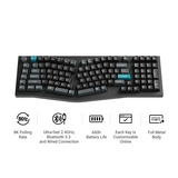 Keychron Q13 Ultra-P3 8K Wireless Custom Mechanical Keyboard Wit, US lay-out (QWERTY), Keychron Silk POM Brown, 96%, RGB, Hot swap, 8K, 2.4 GHz | Bluetooth 5.2 | USB-C