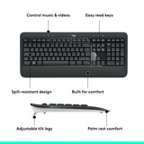 Logitech MK540 Advanced draadloze desktopset Donkergrijs, EU lay-out (QWERTY), 1000 dpi