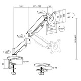 ACT Connectivity Monitorarm met gasveer tot 35 inch Zwart, ACT Essentials, Kantelen, Roteren, Zwenken