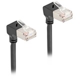 DeLOCK RJ45 Network Cable Cat.6A S/FTP Slim 90° downwards / downwards angled 5 m kabel Zwart