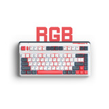Iqunix L80 Formula Typing Wireless Mechanical Keyboard, gaming toetsenbord Wit/rood, US lay-out, Gateron Blue, RGB leds, 80% (TKL), Hot-swappable, PBT, 2.4GHz | Bluetooth 5.1 | USB-C