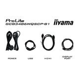 iiyama G-Master Gold Phoenix GCB3486WQSCP-B1 34" Curved UltraWide gaming monitor Zwart, 240 Hz, HDMI, DisplayPort, Audio, LAN, USB-C, AMD Free-Sync